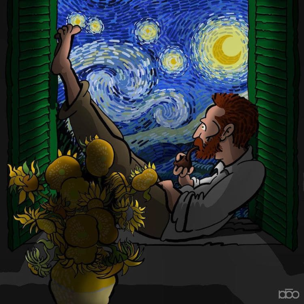 un-fan-de-van-gogh-ilustra-genialmente-sus-cuadros-mas-emblematicos